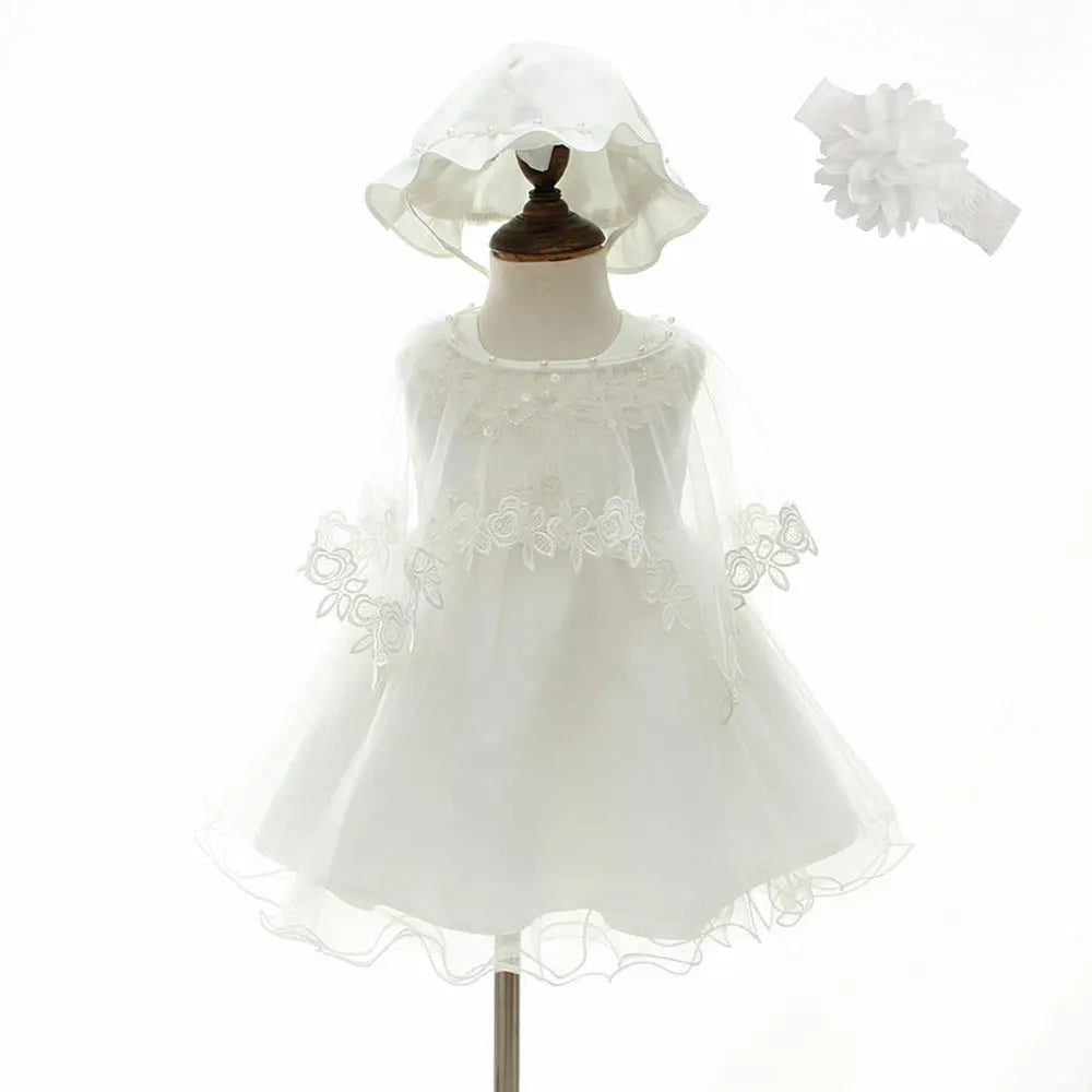 Hetiso Beige Baptism Infant Baby Girl Dresses Kids Party Dress Christening Dresses Newborn First Birthday Outfits Size 3-24 mont