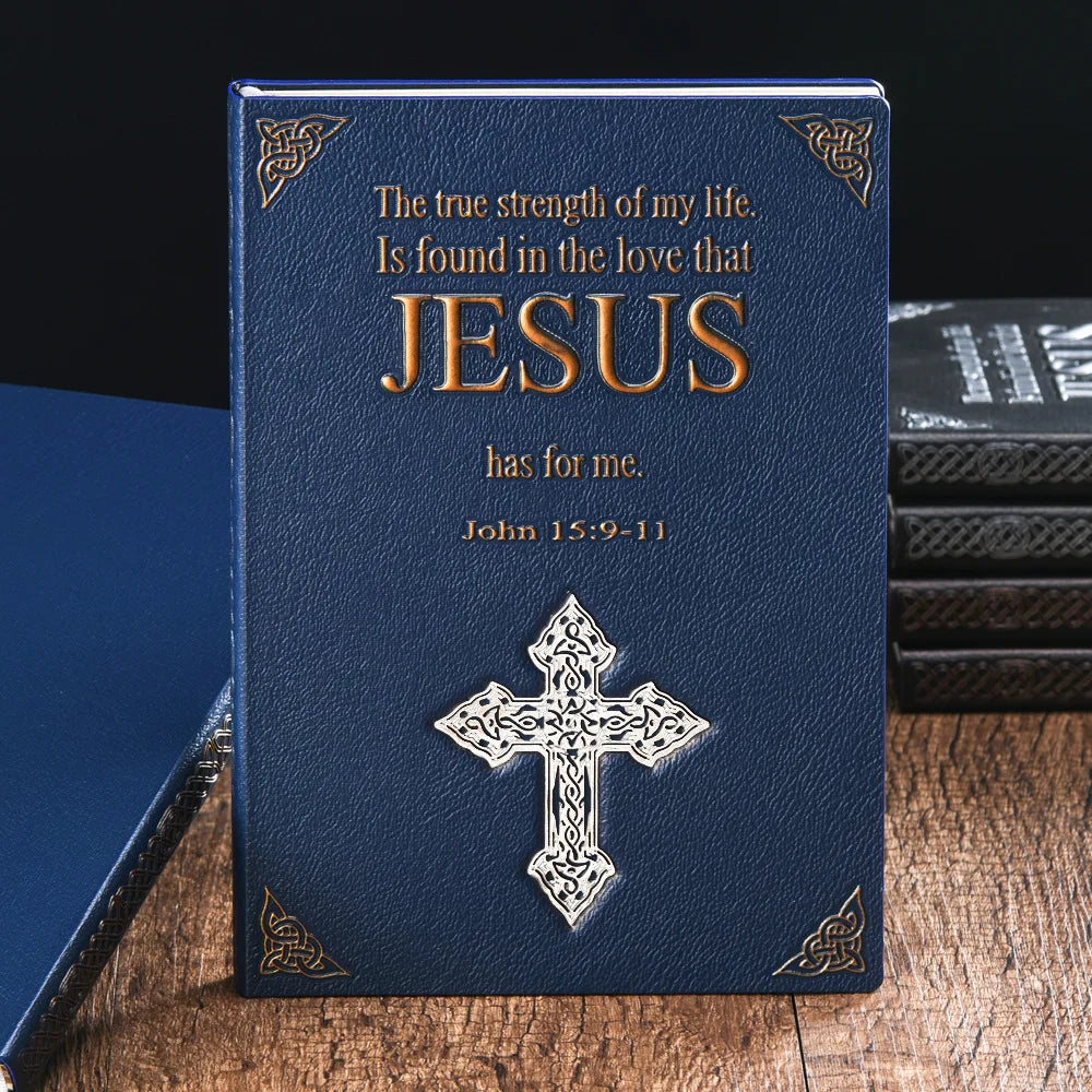 European Embossed Retro PU A5 Notebook Creative Cross Series JESUS Hardcover Notepad Fashion Business Office Notebooks