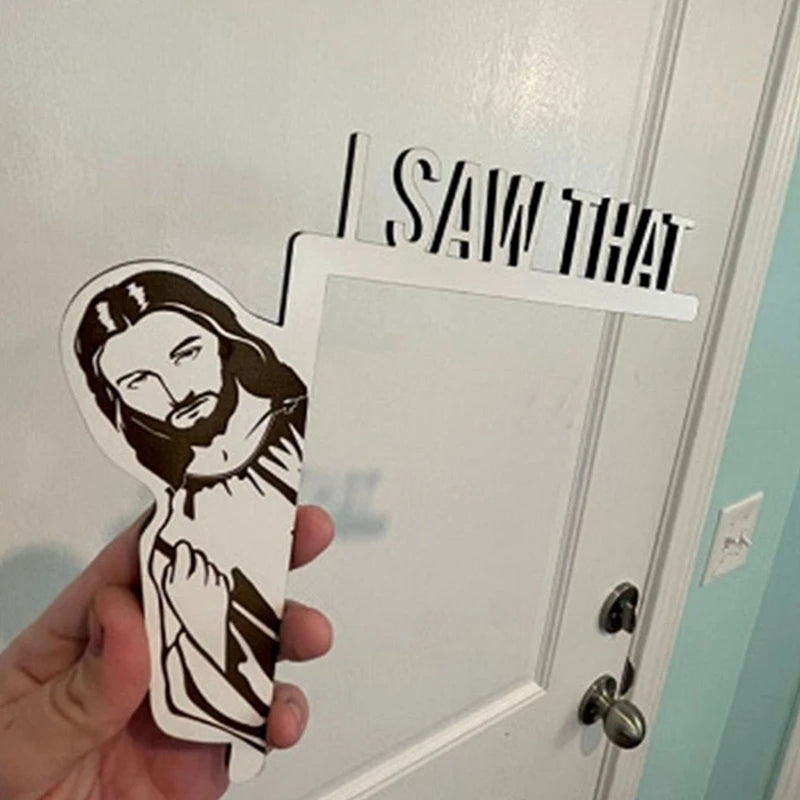 Funny Jesus Door Hanger Funny Home Decor NEW Jesus I Saw That Creative Home Decor Jesus I Saw That I Over Wood Door Jesus Sign