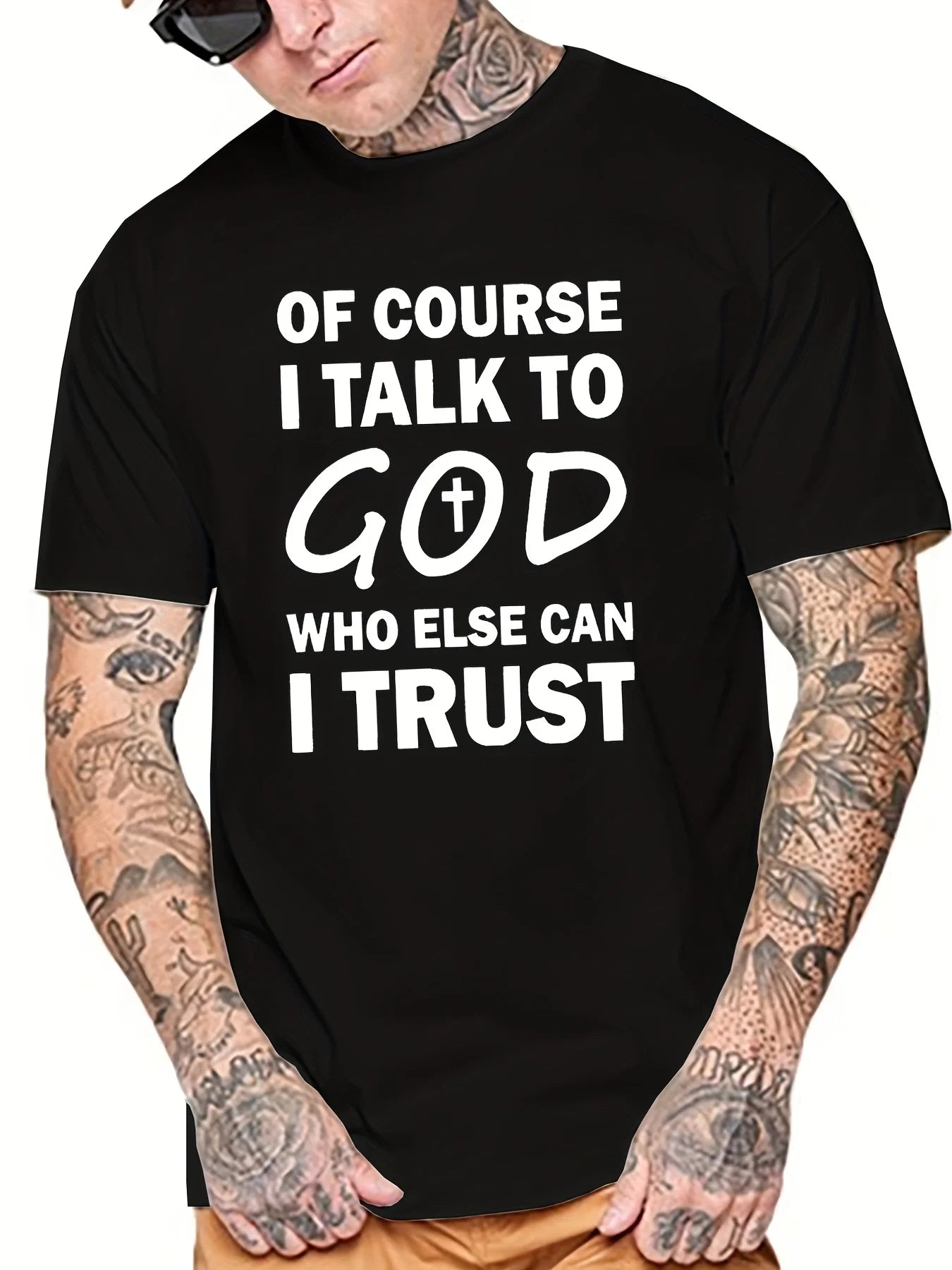 Talk To God Jesus T Shirt Print Tees for Casual Short Sleeve for Summer Spring Fall Oversized Tops As Gifts