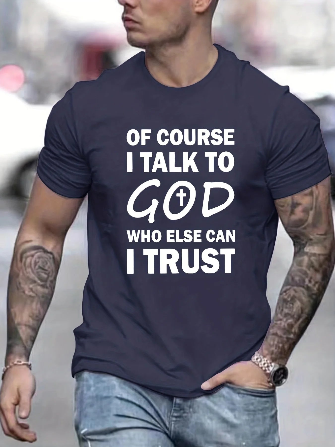 Talk To God Jesus T Shirt Print Tees for Casual Short Sleeve for Summer Spring Fall Oversized Tops As Gifts