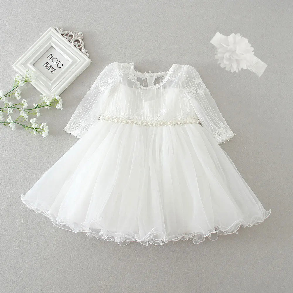 Hetiso Beige Baptism Infant Baby Girl Dresses Kids Party Dress Christening Dresses Newborn First Birthday Outfits Size 3-24 mont