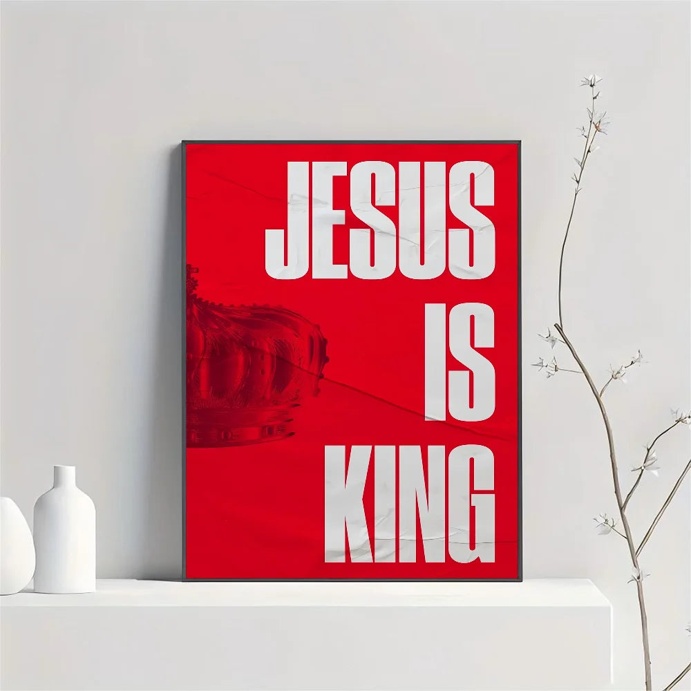 1pc Jesus Is King Jesus Is Alive Poster HD Posters Home Room Bar Cafe Decor Art Wall Painting Picture