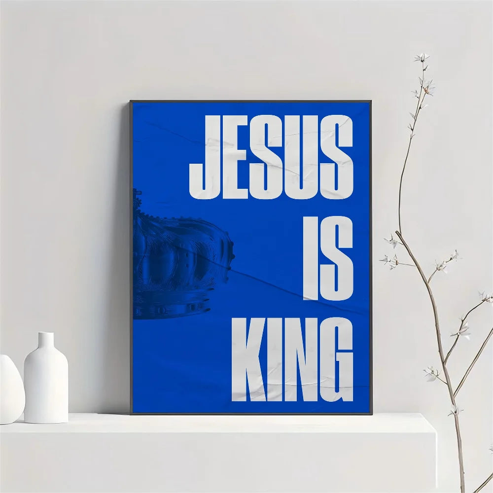 1pc Jesus Is King Jesus Is Alive Poster HD Posters Home Room Bar Cafe Decor Art Wall Painting Picture