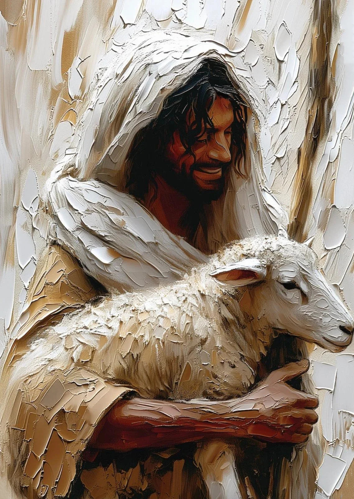 Jesus Christ Walking on Water Hand of God Jesus Portrait Classic Retro Poster Canvas Paintings Wall Art Pictures Home Decor