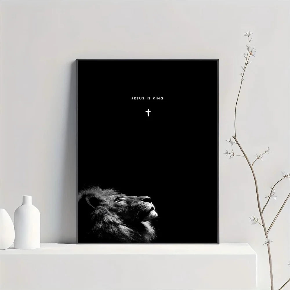 1pc Jesus Is King Jesus Is Alive Poster HD Posters Home Room Bar Cafe Decor Art Wall Painting Picture