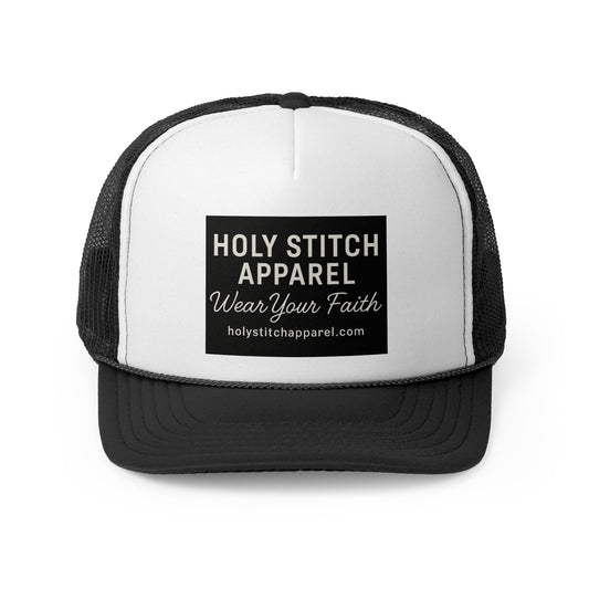 Holy Stitch Trucker Cap - Wear Your Faith, Adjustable Cap for Faith Lovers, Stylish Religious Cap, Gift for Church Events, Christian Apparel
