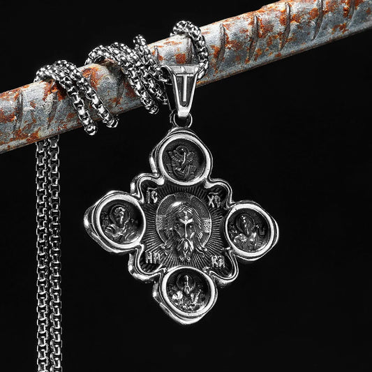 Jesus Pendants 316L Stainless Steel Men Necklaces Religion Chain Vintage Rock Punk Accessories Jewelry Xmas Gift Dropshipping
