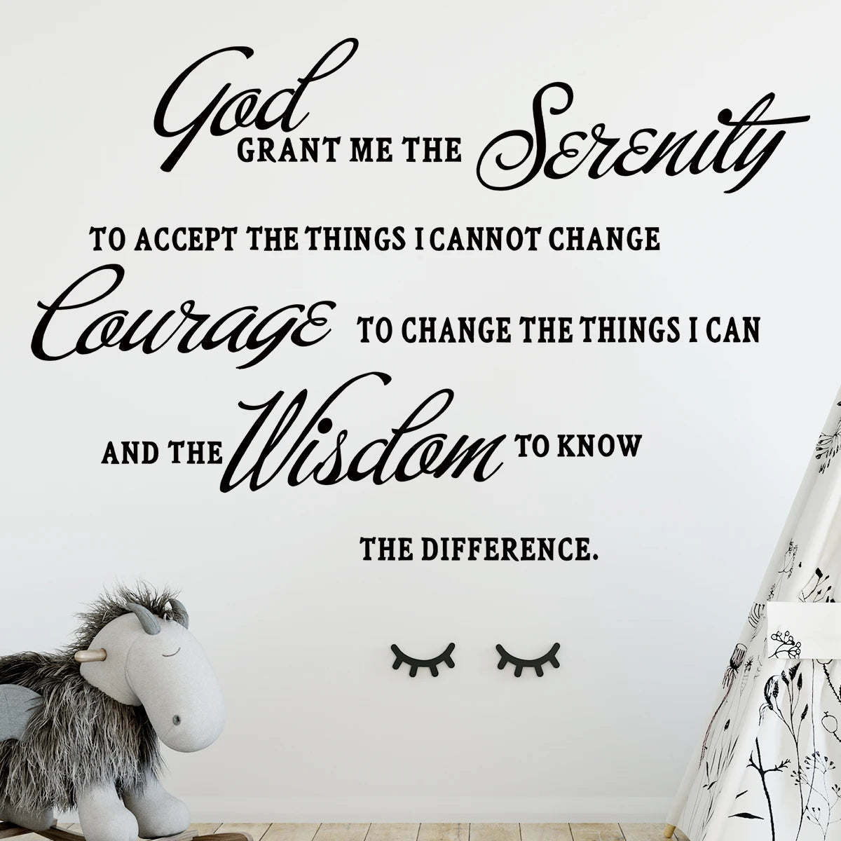 1pc English"God Grant Me The Serenity "Art  Text Wall Stickers for Bedroom Children's Room Decor Living Room Decoration Wall Art