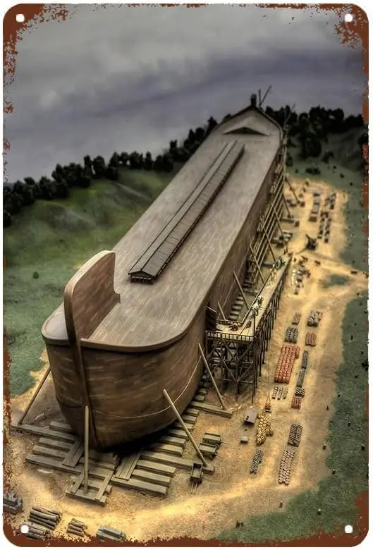 1x,Noahs Ark Last Days Christ Redemption Faith Retro Metal Tin Sign Wall Decor Funny Metal Tin Sign Poster for Bar Cafe Dining R