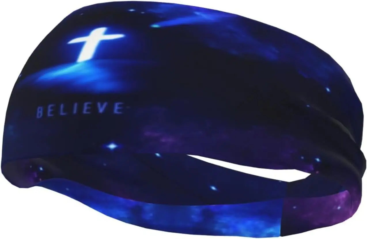 Jesus Christian Headbands Non Slip Sweatband Fashion Summer Hair Bands for Tennis,Basketball,Running,Gym,Working Out