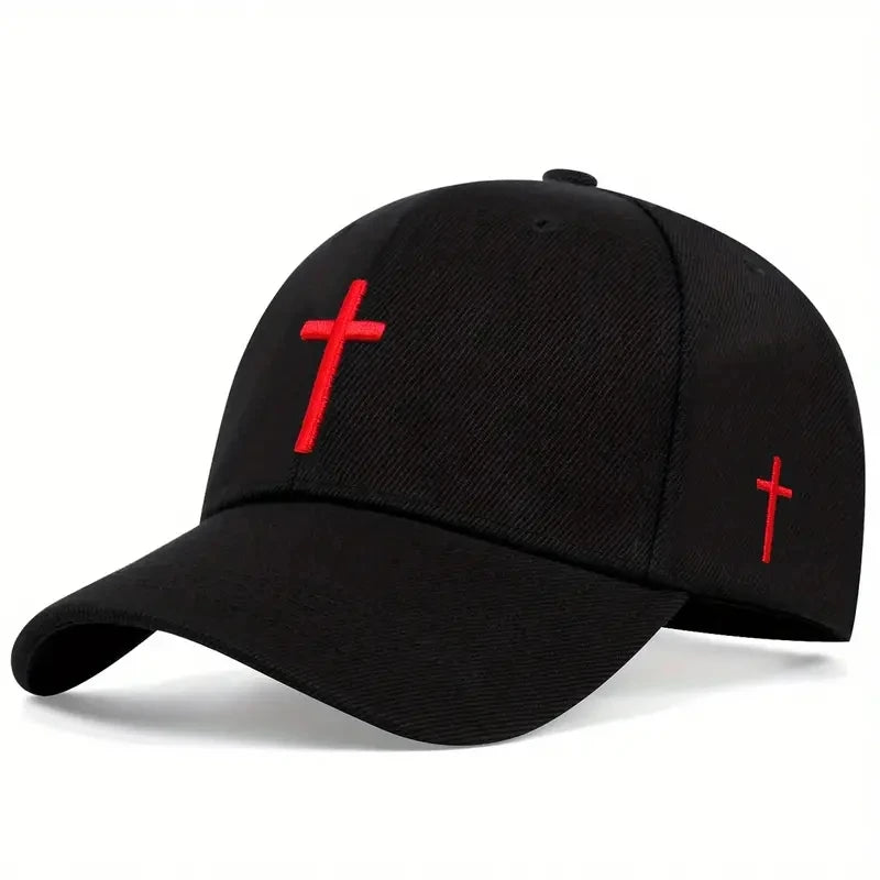 1pc autumn and winter casual simple hip hop faith cross embroidery baseball cap, Halloween party fashion accessory, sunshade lig