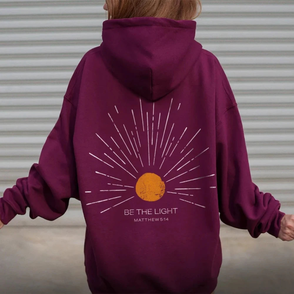Aesthetic Christian Hoodie Be The Light Sunset Hoodie Christian Streetwear Bible Verse Sweatshirt Christian Merch Jesus Hoodies