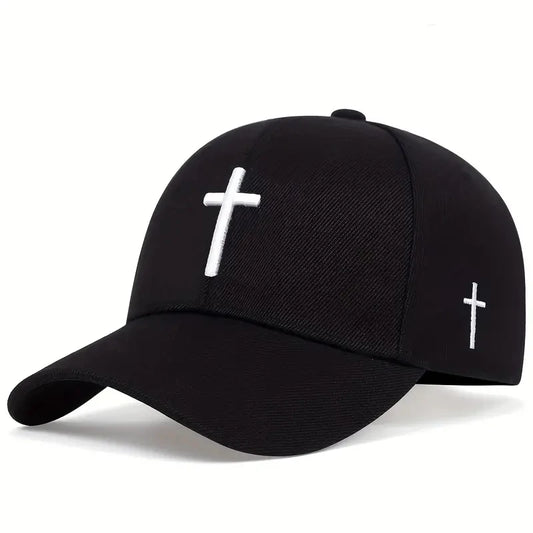1pc autumn and winter casual simple hip hop faith cross embroidery baseball cap, Halloween party fashion accessory, sunshade lig