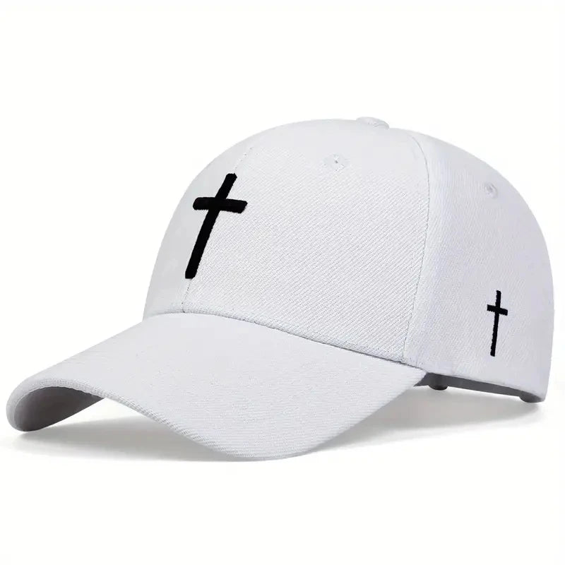1pc autumn and winter casual simple hip hop faith cross embroidery baseball cap, Halloween party fashion accessory, sunshade lig