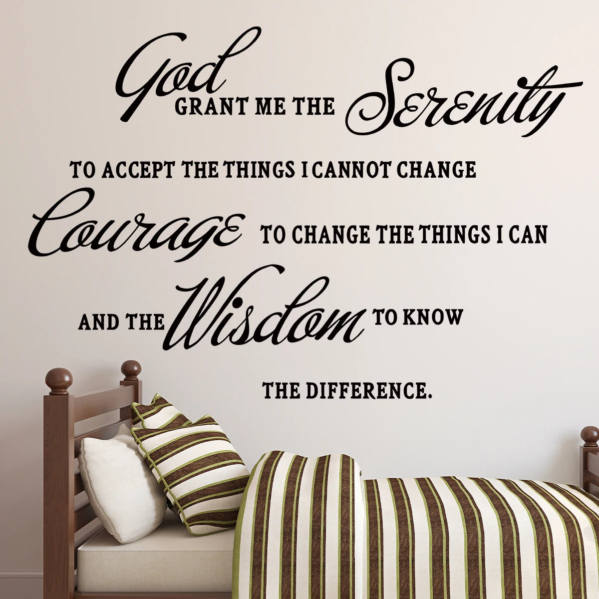 1pc English"God Grant Me The Serenity "Art  Text Wall Stickers for Bedroom Children's Room Decor Living Room Decoration Wall Art