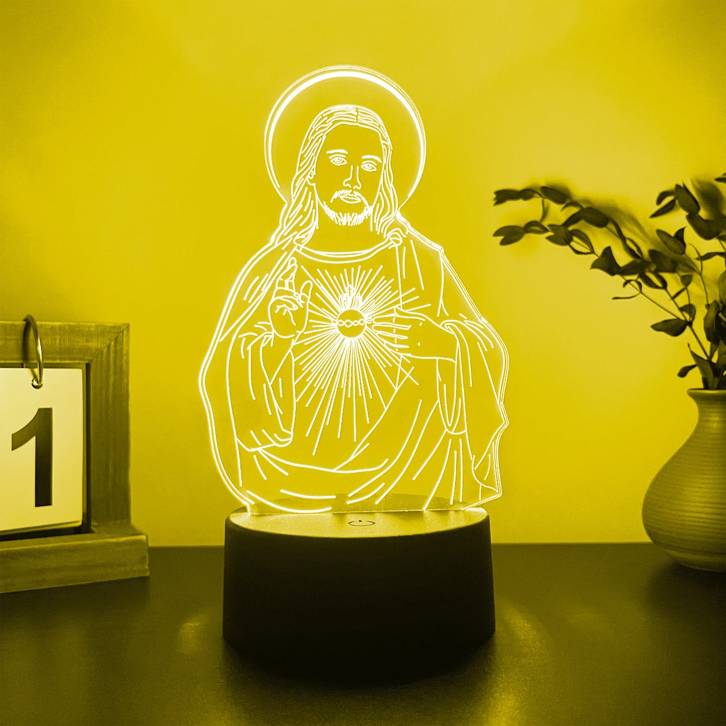 Jesus 3D visual desk lamp, church souvenir, religious art decoration ornament, night light